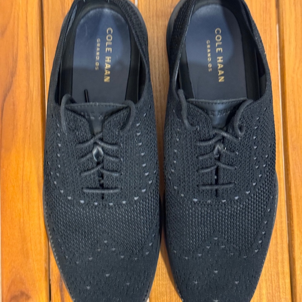 Cole Haan Grand.OS Black Knit Oxfords
